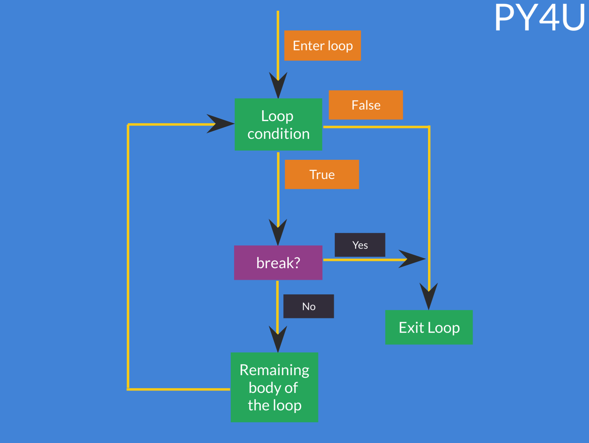 flow of logic through the break statement.